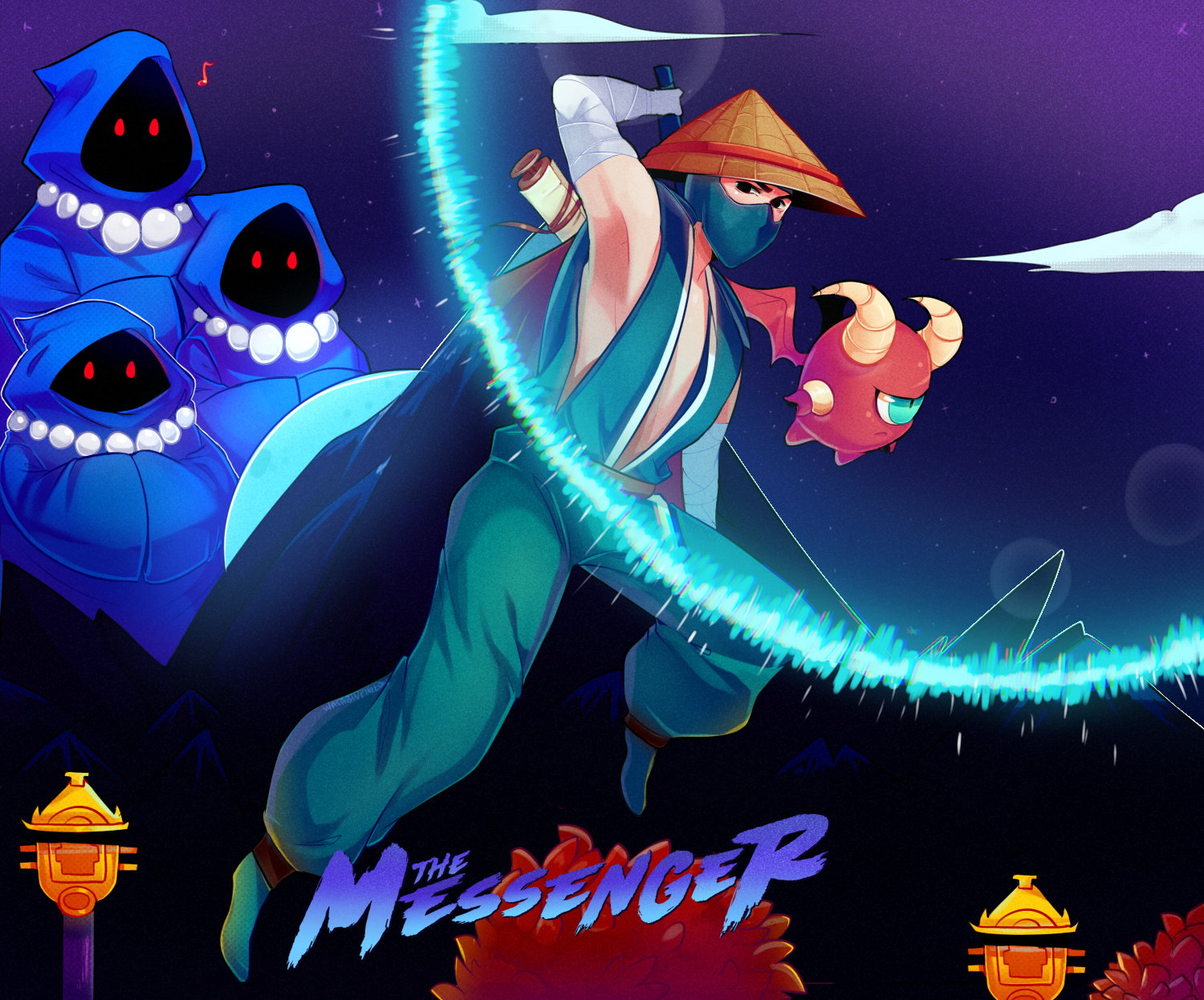 The messenger игра. The Messenger арт. The Messenger лавочник. The Messenger персонаж.